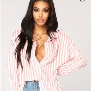 Fashion Nova Pink Button Up